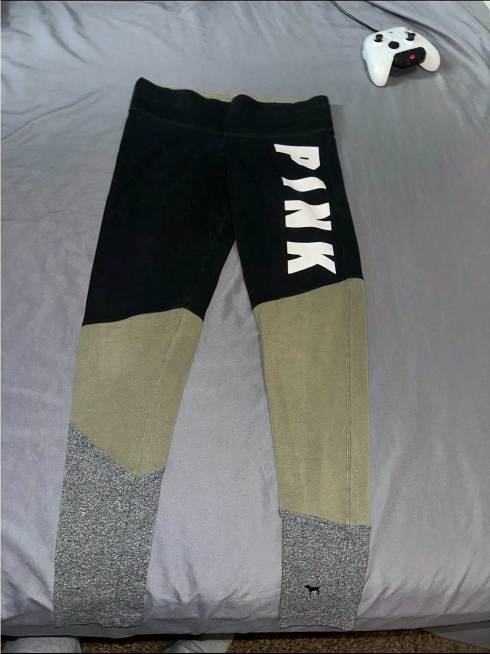 Victorias Secret PINK Green Black Colorblock Legging Size Medium